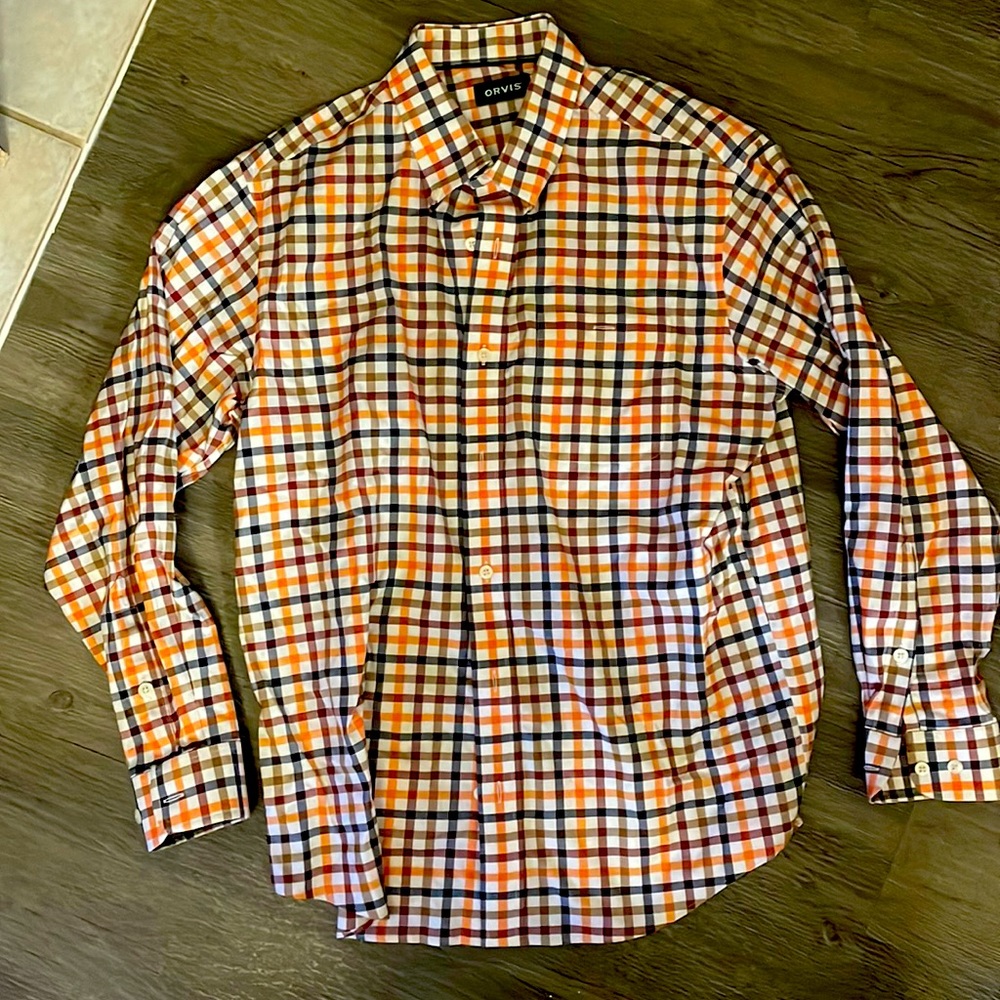 Plaid Long Sleeve Button Down Orvis (L)